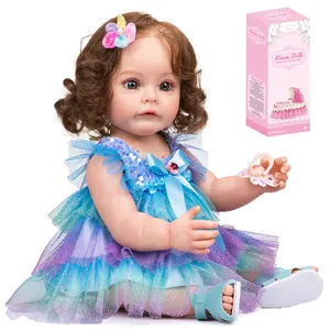 Muñeca realista de silicona suave para niñas, Reborn juguete de bebé de 55cm, venta al por mayor