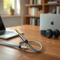 (Angle droit, 3 conducteurs, double audio) pour téléphones, haut-parleurs, voitures (AUX) et ordinateurs Câble audio 3.5mm mâle à mâle