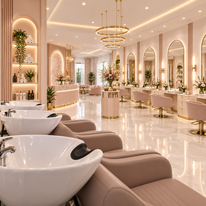 Banc de travail moderne pour salon de manucure, présentoir de beauté personnalisé, personnalisation complète de la pièce pour la décoration intérieure du salon - Product Image 4