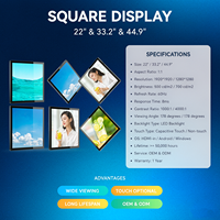 Écran tactile publicitaire commercial LCD Factory Square 22 33.2 44.9 pouces 1:1 1920*1920/1280*1280, solutions OEM ODM personnalisées