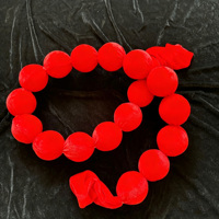 Guirlande de boules en velours rouge, ornements en pompons de tissu, décorations suspendues pour arbre de Noël, fenêtre, cheminée, fête à domicile