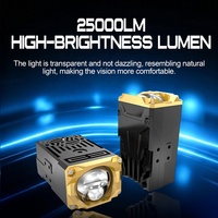 Projecteur LED Xenplus LM44 50000LM 110W avec lentille auxiliaire 6500K 12V, faisceau haut et bas, projecteur tout-terrain pour voiture et moto
