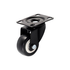 Heavy Duty Swivel Caster With Brake Black 2.0 Mm Top Plate Firm Tread Silent Operation <b>For</b> Furniture And <b>Trolleys</b> - Product Image 1