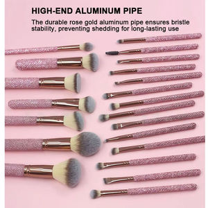 Ensemble de pinceaux de <span class=keywords><strong>maquillage</strong></span> professionnels Sparkle Glam Diamond Rhinestone, 18 pièces, poils synthétiques scintillants pour le <span class=keywords><strong>maquillage</strong></span> du visage - Product Image 5