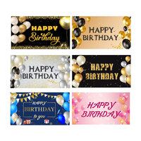 Toile de fond personnalisée pliable en polyester imperméable joyeux anniversaire pour photographie automobile agence de voyage anniversaire