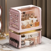 COIZY Boîte de rangement pour cosmétiques, boîte de rangement de maquillage étanche à la poussière et à l'eau, boîte de rangement pour brosse de maquillage pour masque de bijoux de salle de bain