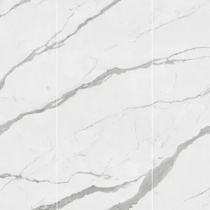 Calacatta white polished honed sintered stone wall tiles counter top slab artificial stone