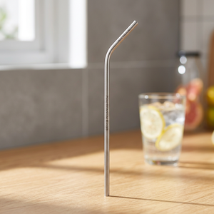 Custom Eco-Friendly Diamond-Tip Pure Titanium Bent Straw (Single) From Taiwan - Product Image 3