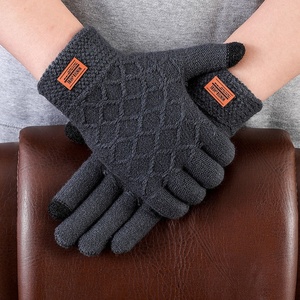 Gants coréens de cyclisme pour hommes, en peluche, tricotés et compatibles avec écran tactile, épais, chauds pour l'extérieur, pour le printemps, l'automne et l'hiver - Product Image 4