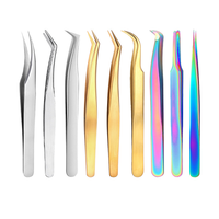 Pince à épiler en acier inoxydable traité thermiquement pour extensions de cils, vente en gros, kit d'extension de cils Ainbow, créez des bouquets de volume 3D-10D