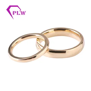 simple design au750 yellow gold wedding engagement couple ring set for bridal groom