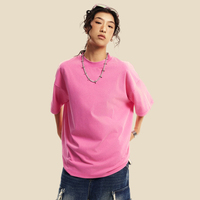 T-shirt unisexe à manches courtes style rétro américain, 230G, en Sorona, sensation rafraîchissante, coupe oversize, épaules tombantes, col rond, ample