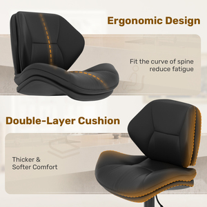 Tabourets de bar modernes réglables et stables, design ergonomique, cuir PU, structure en fer, coussin double couche, hauteur de comptoir, îlot de cuisine - Product Image 4