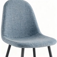 Chaise de salle à manger transfrontalière personnalisable, design moderne minimaliste de style européen, revêtement en lin, siège à coque souple, chaise tendance