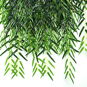 Feuilles de saule artificielles suspendues, décoration florale en soie pour intérieur et extérieur, style branche, plante verte pour plafond et mur - Product Image 1