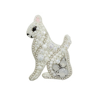 Appliques décoratives faites à la main en soie, perlées et délicates, motifs moutons, oiseaux, cerfs, renards, pour vêtements, sacs, chapeaux, DIY