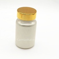 Bouteilles de capsules brillantes 60 capsules emballant des pots blancs perlés avec des couvercles dorés