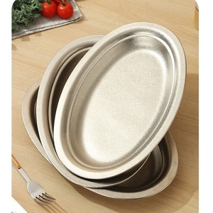 Plato Ovalado de Titanio Puro, sin Recubrimiento, sin Olor, Diseño Minimalista - Product Image 1