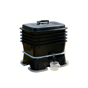 Boîte de compostage à vers pratique à cinq étages en plastique revêtu pour la culture de légumes en plein air moderne - Product Image 1