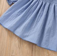 Robe d'été 2026 en coton pour enfants, style boutique, pour mariage et fêtes, col carré, manches courtes lanternes, volants, longueur genou, coupe trapèze pour filles