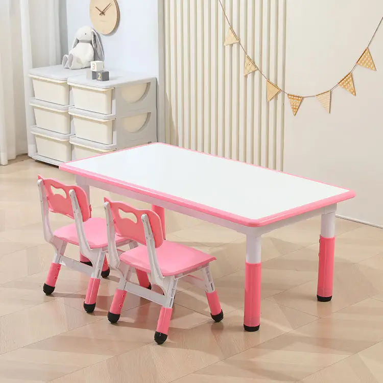 Wholesale High Quality Plastic Children Kindergarten Table Handmade Painting Adjustable Height Kid's Table