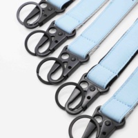Porte-clés court en polyester écologique imprimé sur mesure avec mousqueton, impression offset durable