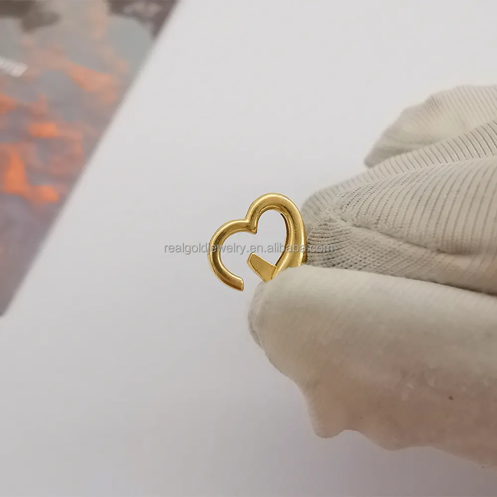 Fermoir personnalisé en forme de cœur en or massif pur 14 carats 18 carats pour collier Accessoire en or pour bricolage Bijouterie fine