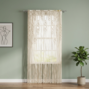 Cortina de Macramé Bohemia Hecha a Mano con Diseño de Ondas, para Puerta y Ventana, con Sombreado Total, Estilo Moderno - Product Image 2