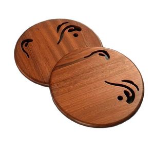 Solid wood heat-insulating <b>mat</b> for home use, high temperature resistant, suitable for dining tables, <b>plates</b>, bowls, dishes, and - Product Image 1