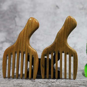 <b>Wide</b> Tooth Sandalwood Hair <b>Comb</b> 15-20Cm Handmade U Shape For General Population - Product Image 1
