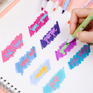 Evidenziatori Personalizzabili all'Ingrosso a Doppia Punta, Evidenziatori Sovrapposti Personalizzati, Colori Brillanti per Studio, Arte, Artigianato, Scuola - Product Image 2