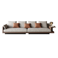 Ensemble de canapés en coton et lin en forme de L, style moderne et minimaliste, avec coussins en éponge et housse amovible lavable, design italien, pour salon.