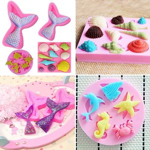 Ocean serie 2 stili fondente stampo in Silicone per alghe mare pesce conchiglia di mare strumenti per torta al cioccolato - Product Image 6