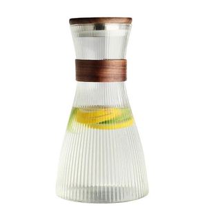 Jarra de agua de vidrio de borosilicato estilo neo-chino, resistente al calor, con diseño de cintura delgada y alta estética, para agua fría, juego para el hogar. - Product Image 4