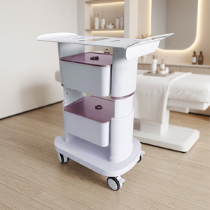 Carrito de esteticista con ruedas, carrito rodante de 3 niveles de metal resistente para equipos de belleza, capacidad de carga de 220 libras, metal duradero de cuerpo completo. - Product Image 1
