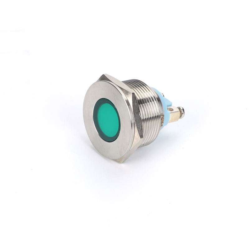 12mm wired/self resetting stainless steel flat head light LED display button switch 220V button switch light
