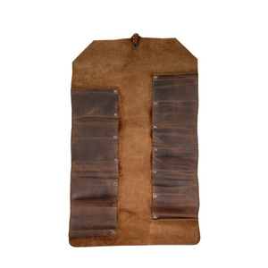 Riveted Crazy Horse Leather <b>Tool</b> <b>Bag</b>, Electrician Wrench <b>Tool</b> <b>Bag</b>, Folding <b>Roll</b> Hardware <b>Bag</b> Storage <b>Bag</b> - Product Image 3