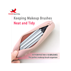 <b>Makeup</b> Brush Organizer Portable <b>Makeup</b> Brush Bag for Travel Silicone Holder Cosmetic Bag <b>Case</b> Pouch Silicone <b>Makeup</b> Brush Holder - Product Image 2