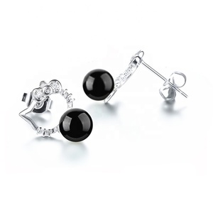 Hot Sales Oco 925 Sterling Silver Olá Kitty Pérola Do Parafuso Prisioneiro Brinco Com Pérolas Falsas - Product Image 6