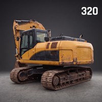 Excavatrice sur chenilles d'occasion 320, 22 tonnes, hydraulique, avec godet, pour projet de pipeline, vente à l'exportation