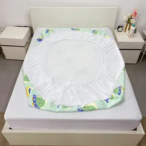 Bedspread & Coverlets Kids Swimming Shortsof Mattress Protector Protector Waterproof Bed Sheet Polyester CLASSIC 20 Knitted