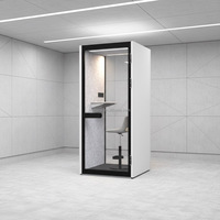 Cabine de travail insonorisée modulaire moderne pour 1 personne, cabine de bureau acoustique écologique sans formaldéhyde, verre trempé 6 mm pour hôtel