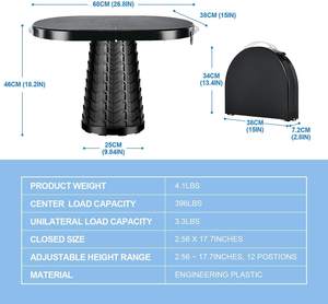 Mesas <span class=keywords><strong>Plegables</strong></span> Ligeras para Acampar, para Cocinar y Comer, Mesa Telescópica Portátil Pequeña y Taburete Plegable para Picnic en la Playa - Product Image 5