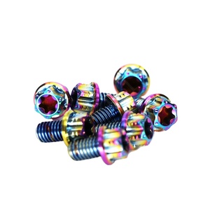 Titanium GR5 Motorcycle Hex Flange Bolt M8 PVD Finish UNC Thread 30mm Flange <b>Screw</b> with Hex Socket Head Cap for Repair - Product Image 6