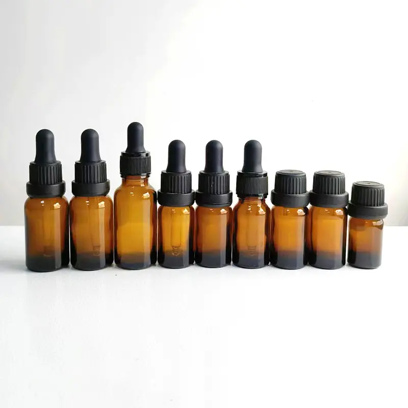 10ml 30ml soins de la peau sérum bouteille en verre compte-gouttes rouleau sur bouteille huile capillaire huile corporelle Massage huile essentielle bouteilles en verre ambré