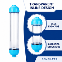 Cartouche de filtre à eau en ligne réutilisable SENFILTER pour usage domestique, filtration par osmose inverse manuelle intégrée 10 microns 3000 GPD