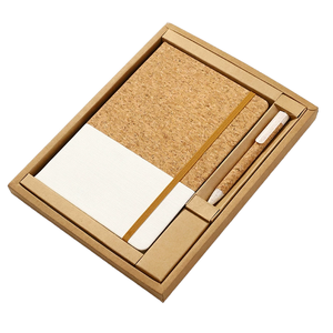 Set <span class=keywords><strong>Notebook</strong></span> kustom ramah lingkungan terbuat dari gabus dan jerami gandum, sempurna untuk mencatat dan sebagai hadiah atau suvenir perusahaan. - Product Image 6