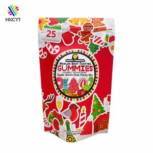 Custom Printed Christmas Candy Stand-Up Pouches, Airtight Reusable Holiday Candy <b>Packaging</b> <b>Bags</b> - Product Image 1