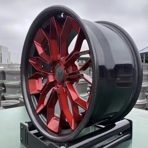 Luxury 2 Piece Forged Carbon Fiber <b>Wheels</b> Red <b>Spoke</b> Rims 19 20 21 22 Inch 5x112 5x120 5x114.3 for Ferrari Porsche 911 - Product Image 3