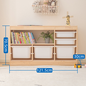 Meilleures ventes - Étagère à livres en bois naturel, organisateur de jouets, meubles en bois, armoires de <span class=keywords><strong>rangement</strong></span> pour jouets d'enfants - Product Image 5